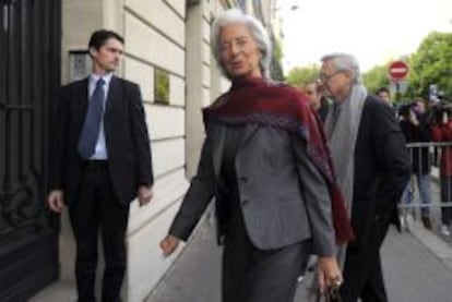 La directora del Fondo Monetario Internacional (FMI), Christine Lagarde llega al Tribunal de Justicia de la Rep&uacute;blica, en Par&iacute;s.