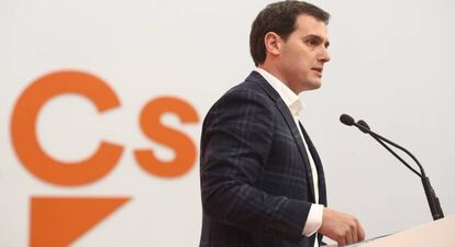 Albert Rivera, esta semana, en la sede de Ciudadanos.