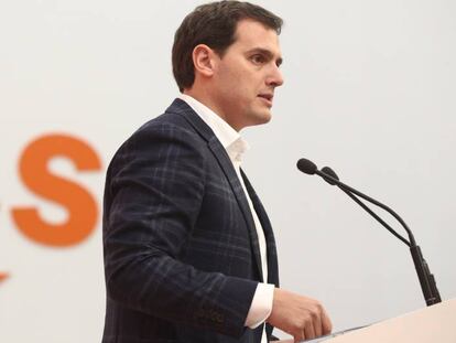 Albert Rivera, esta semana, en la sede de Ciudadanos.