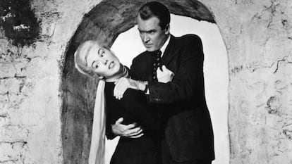 James Stewart and Kim Novak in 'Vertigo'. 