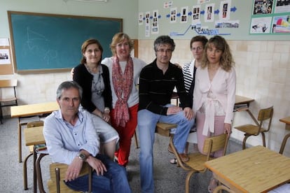 Profesores del colegio de Las Mercedarias de Leioa (Bizkaia) al que acudió una víctima de ETA.