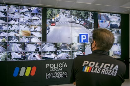 Sala de control de las cámaras de vigilancia y seguridad en Las Rozas.