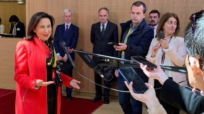 Acting Defense Minister Margarita Robles in Brussels.