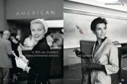 American Airlines. "En 1953. inventamos el servicio transcontinental. Hoy, lo reinventamos". Agencia McCann, EE. UU.