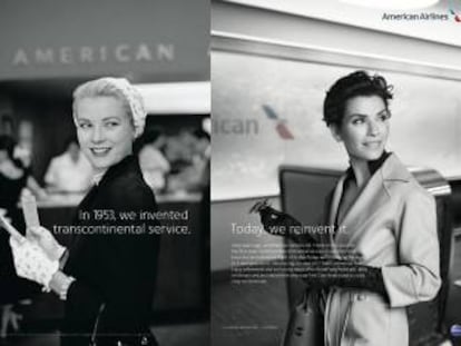 American Airlines. "En 1953. inventamos el servicio transcontinental. Hoy, lo reinventamos". Agencia McCann, EE. UU.