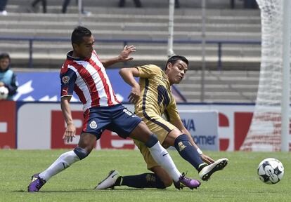 Pablo Barrera, en el partido de esta temporada contra Chivas.