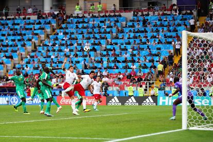 El polaco Grzegorz Krychowiak anota el primer y único gol de su equipo.