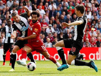 Mohamed Salah de Liverpool en el partido contra Newcastle.