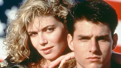 Kelly McGillis y Tom Cruise en 'Top Gun'.