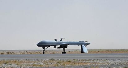 Un drone en el aeropuerto de Kandahar (Afganistán).