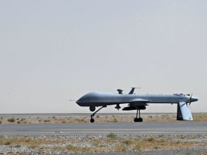 Un drone en el aeropuerto de Kandahar (Afganistán).