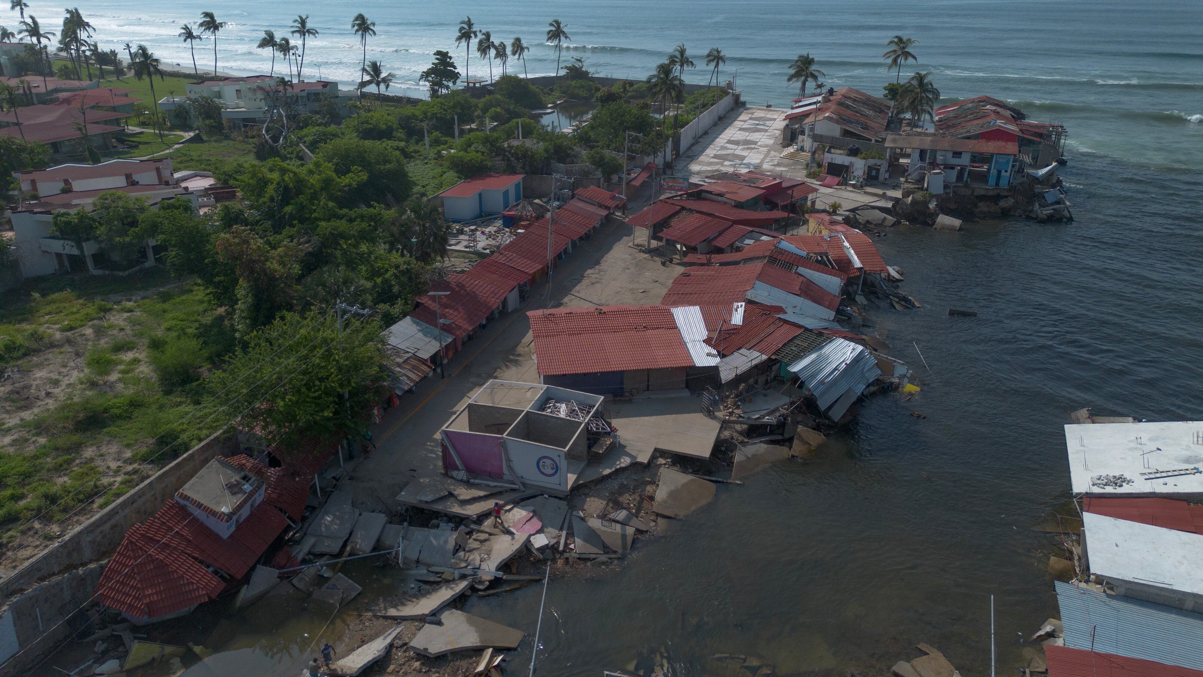 La colonia Revolcadero, afectada por el paso del huracán John, en Acapulco, Guerrero, el 23 de septiembre 2024.