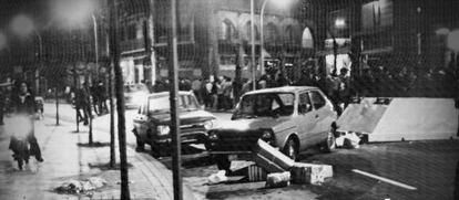 Disturbios en la calle Miracruz de San Sebasti&aacute;n. Imagen del documental &#039;1980&#039;.