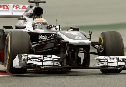 El piloto venezolano de la escudería Williams, Pastor Maldonado, durante la jornada.