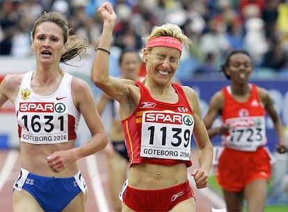 La española Marta Domínguez obtuvo la medalla de oro en la final de los 5.000 metros de los Campeonatos de Europa de Gotemburgo.