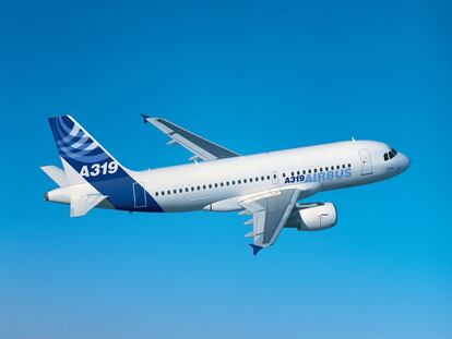 Avión A319 de una aerolínea que opera en España.