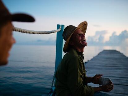 Atardecer en un muelle del parque nacional Punta Francés, en la Isla de la Juventud, en Cuba.