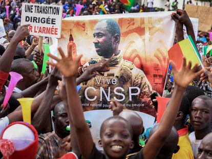 Manifestación del pasado 8 de septiembre en Bamako para celebrar el golpe de Estado.