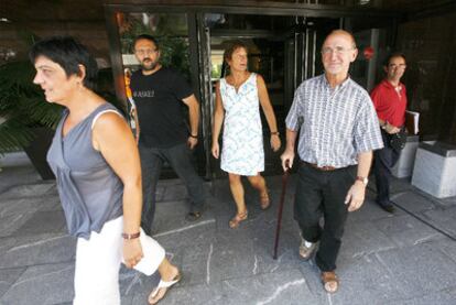 Agurne Barroso, Txelui Moreno, Marin Pueyo y Tasio Erkizia, tras la conferencia de prensa del pasado domingo.