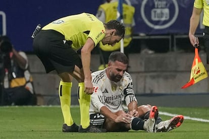 Dani Carvajal, en el partido del Real Madrid ante el Real Oviedo.