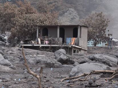 Una de las comunidades de Escuintla, en Guatemala, tras erupción del Volcán de Fuego. 