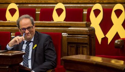 Quim Torra, en el Parlament.