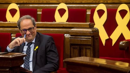 Quim Torra, en el Parlament.