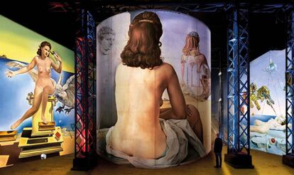 Un moment de la instal·lació immersiva 'Dalí. L'enigma sense fi', que es veurà a París a partir del 19 de maig.