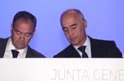 El consejero delegado de Ferrovial, Íñigo Meirás, junto al presidente de la compañía, Rafael del Pino.