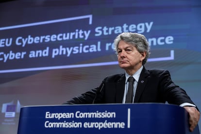 El comisario de Mercado Interior, Thierry Breton, durante una rueda de prensa en Bruselas, a mediados de diciembre.