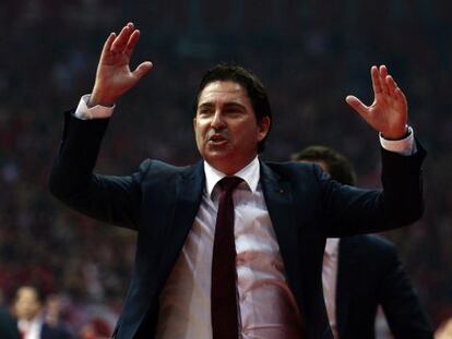 Xavi Pascual, en el Olympiacos-Bar&ccedil;a.