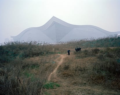 Enero de 2015. Fotografía del centro comercial New Century Global Center tomada desde 
el campo de alrededor.