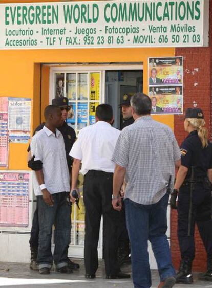 Detenciones en Málaga por la estafa de la lotería, la semana pasada.