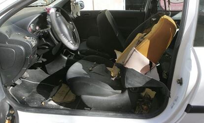 Úna imagen del coche siniestrado en Elche.