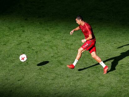 Cristiano Ronaldo, durant un entrenament amb Portugal.