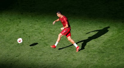 Cristiano Ronaldo, durant un entrenament amb Portugal.