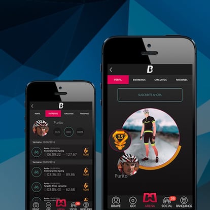 1. Bravento: Compite directamente con deportistas profesionales (como el ciclista Purito Rodríguez) y convierte tu esfuerzo en puntos para batirles. Gratis. iOS y Android. 