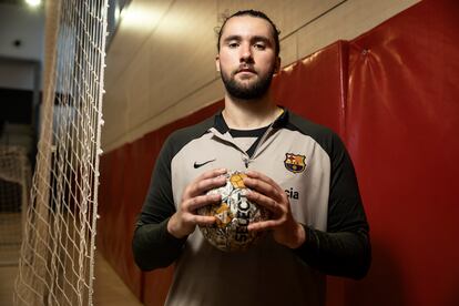 Luis Frade, en uno de los entrenamientos previos a la Final Four.