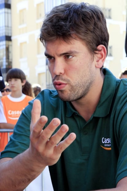 Marc Gasol durante un acto publicitario en Madrid.
