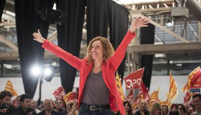 Meritxell Batet a l'acte central de campanya del PSC.