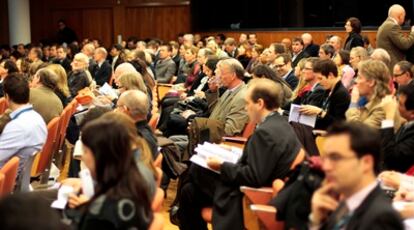 Asistentes a la conferencia anual de la Academia Europea de Negocios Internacionales, en Valencia.