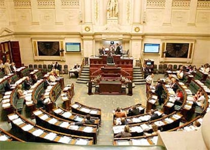 Sede del parlamento belga, momentos antes del inicio de la sesión.