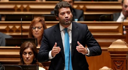 André Ventura, fundador do Chega, no Parlamento português.