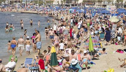 La playa de Levante de Benidorm a finales del pasado mes de agosto.