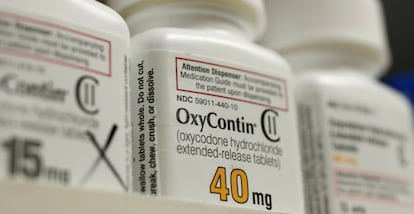 Botes del analg&eacute;sico OxyContin, de Purdue Pharma.