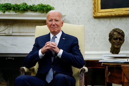 Joe Biden en la oficina oval de la Casa Blanca en Washington, el 25 de julio de 2024.