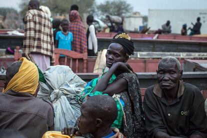 Llegadas de refugiados a Minkammen, Sudán del Sur.