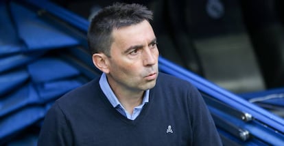 Garitano, durante el partido contra el Madrid en el Bernabéu.