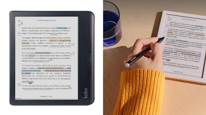 mejor libro electronico: Kobo Libra Colour con pantalla de 7 pulgadas.