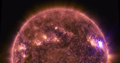 Uma fulguração do Sol captada em abril de 2016